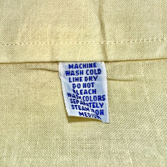 VTG Polo Ralph Lauren Solid Yellow Madras Shirt 100% Cotton Men's L Classic Fit - Picture 10 of 12